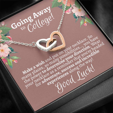Going Away to College Interlocking Hearts Necklace - Love You This Much